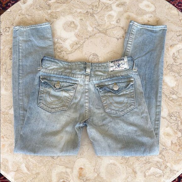 True Religion Halle Flap Pocket Skinny Fit 100% Cotton Jeans - Picture 4 of 12